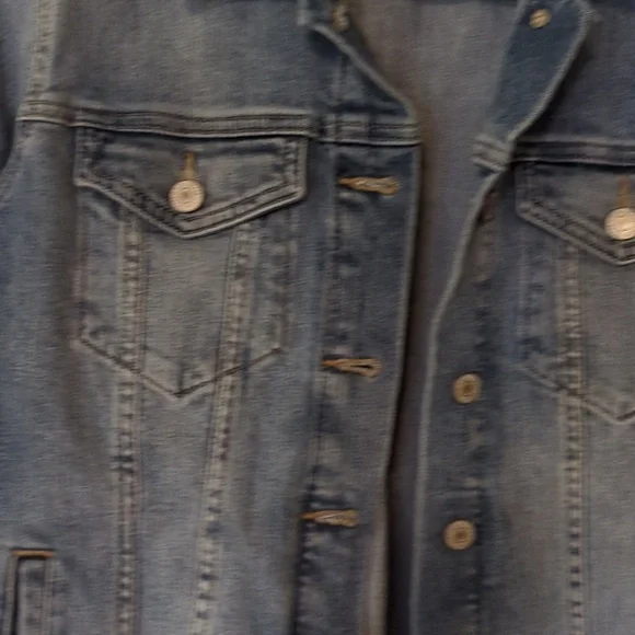 Lucky Brand Raw Hem Blue Denim Jacket - Picture 6 of 8